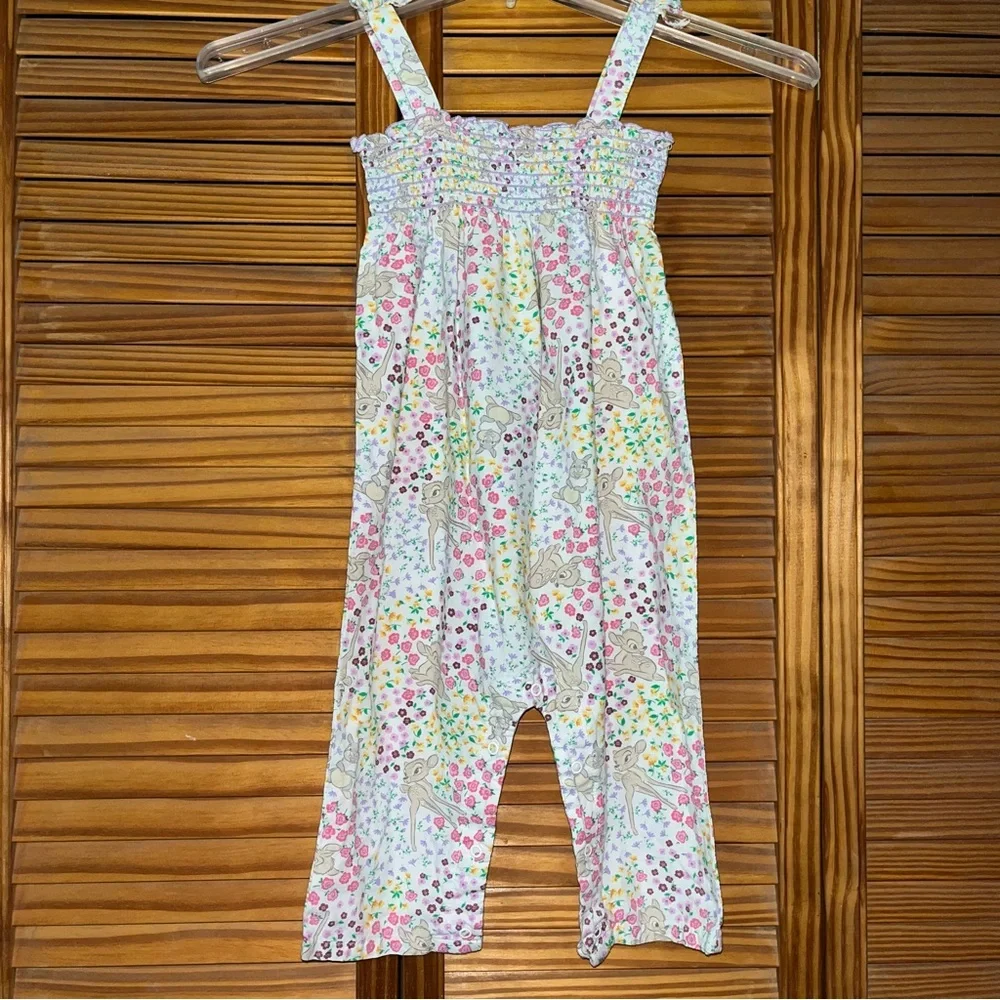 Smocked Disney Baby Floral Bambi Romper Size 24‎ Months
